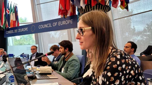 Andrea Campbell giving speech to the Committee of Ministers