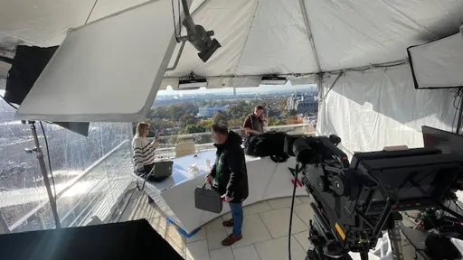 This is a photo of a Eurovision News coverage spot in Washington, DC