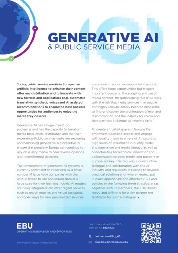 Generative AI and Public Service Media
