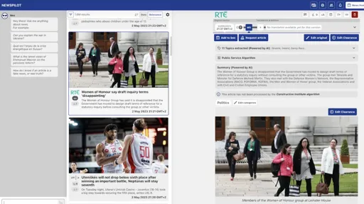 Neo demo: Interacting with news through EBU Newsdeck, PEACH and Open AI GPT