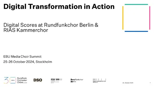 Digital scores at Rundfunkchor Berlin and RIAS Kammerchor - digital transformation in action