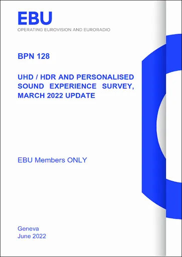 UHD / HDR and Personalised Sound Experience survey, 2022 update