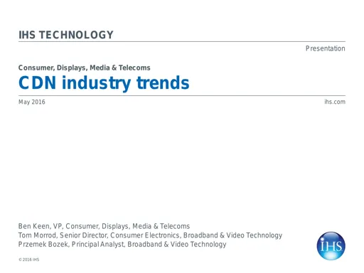 3. EBU Competitor Profiles: overview of the OTT landscape concentrating on broadcasts and PayTV industry - Ben Keen - IHS