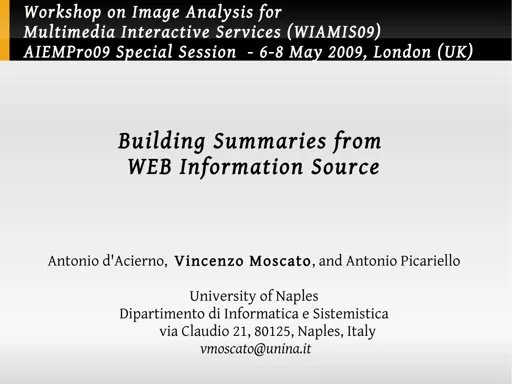 Building Summaries from WEB Information Source