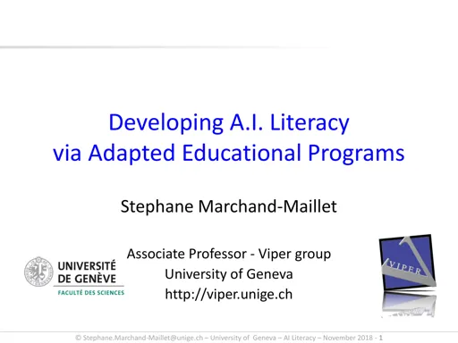 Developing AI literacy via adapted educational programmes