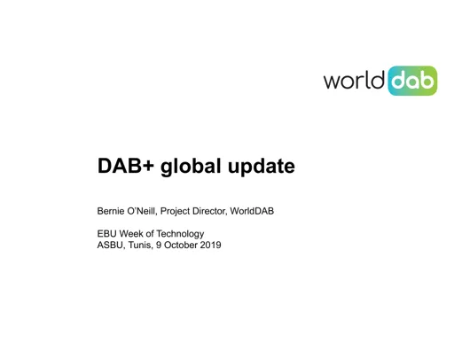 DAB+ progress around the world