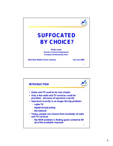 Are viewers and listeners to be suffocated with choice?