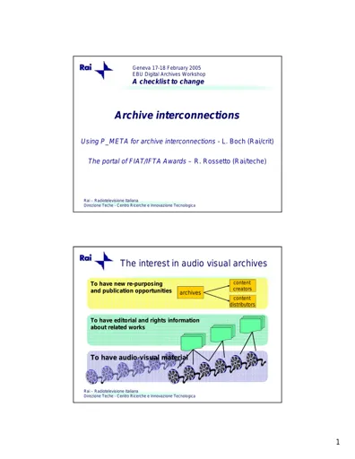 Archive interconnections Using P/META for archive interconnections