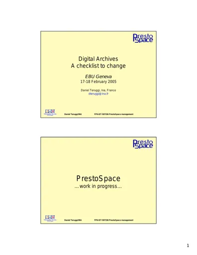 Digital Archives A checklist to change