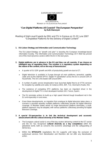 Can Digital Platforms all coexist? - The European Perspective