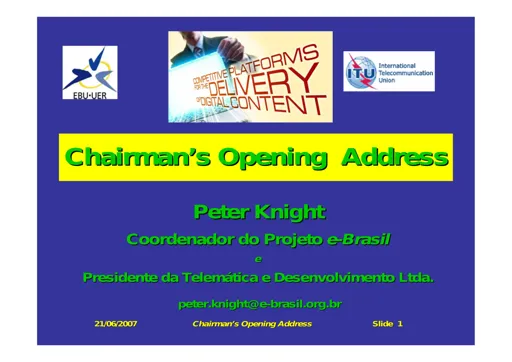 Opening address by Chairman