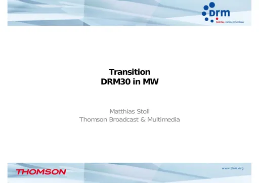 Transition DRM30 in MW