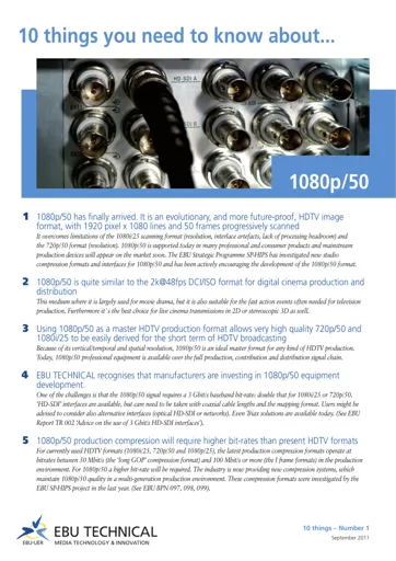 10 things you need to know about 1080p/50
