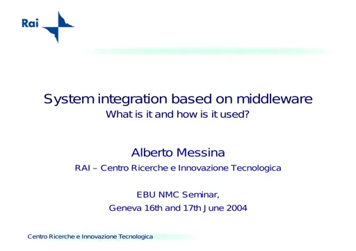 System integration based on middleware. What is it and how is it used?