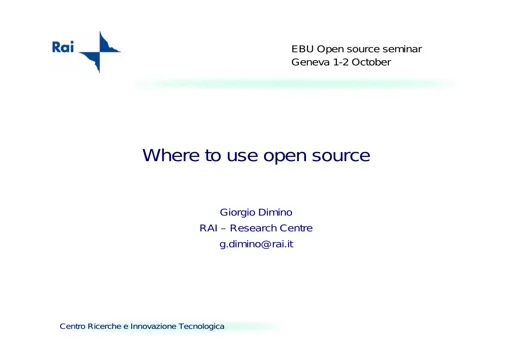 Where to use open source