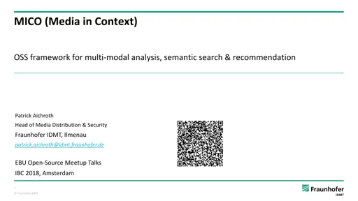 The MICO Platform - Multimodal Analysis of Audio-visual Content
