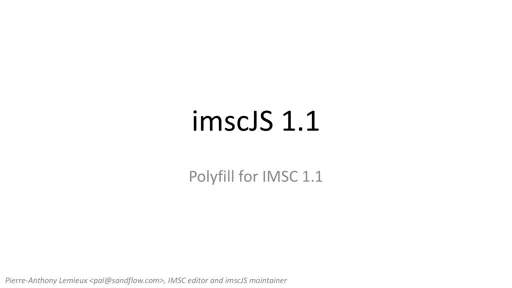 IMSC 1.1 with imscJS