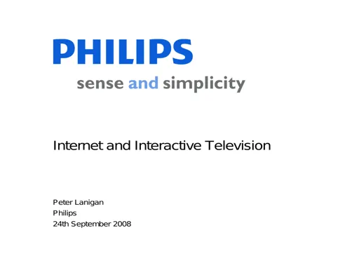 Philips - Internet and Interactive television