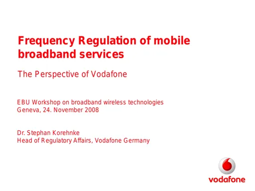 Frequency Regulation of mobile broadband services