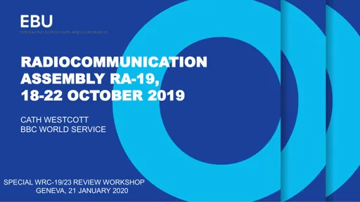Summary of decisions at the Radiocommunication Assembly RA-19, 18-22 October 2019