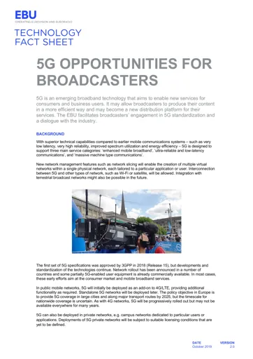 5G opportunities for broadcasters