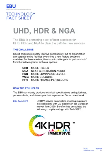 UHD, HDR & NGA