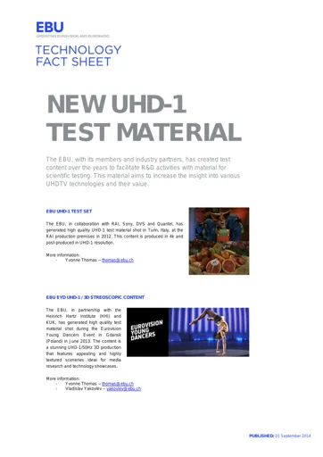 EBU UHD test material