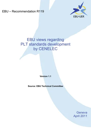 EBU views regarding PLT standards development by CENELEC