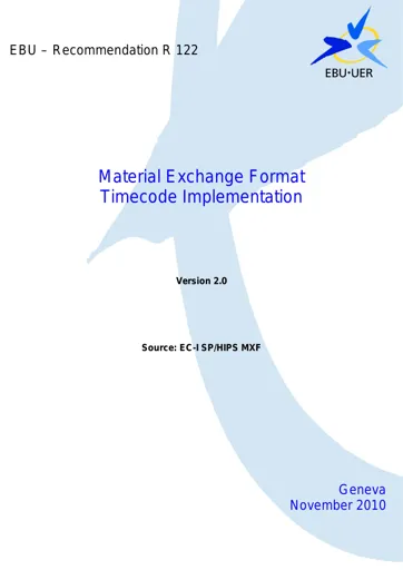 Material Exchange Format - Timecode Implementation