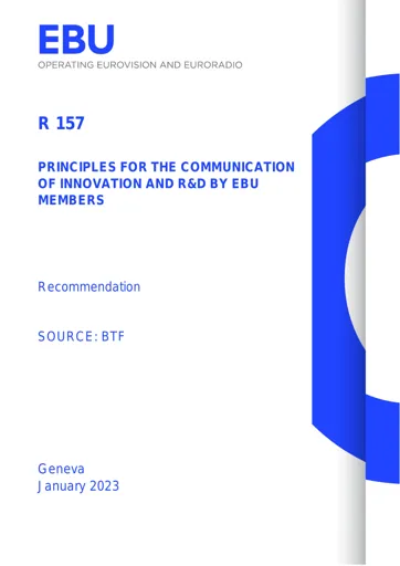 Principles for the Communication of Innovation and R&D by EBU Members