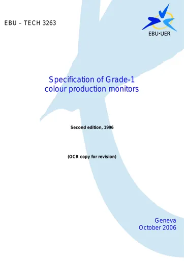 Specification of Grade-1 (CRT) Colour Picture Monitors