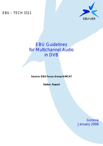 EBU Guidelines for Multichannel Audio in DVB
