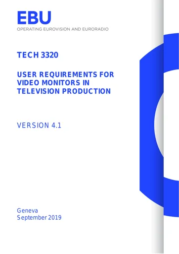 User requirements for Video Monitors in Television Production