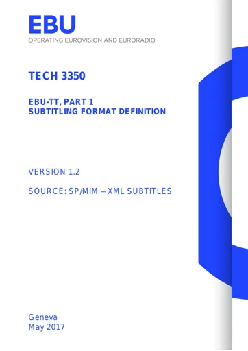 EBU-TT Part 1 - Subtitle format definition