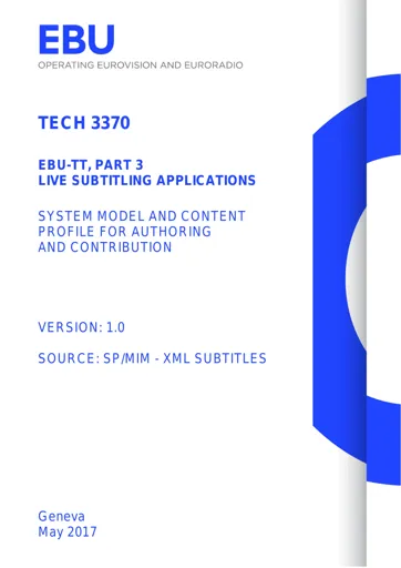 EBU-TT Part 3 Live Subtitling