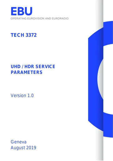 UHD/HDR Service Parameters
