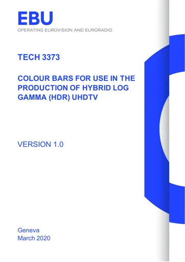 Colour Bars for use in the Production of Hybrid-Log Gamma (HDR) UHDTV