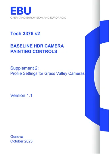 Camera Profile Settings for Grass Valley Cameras
