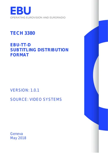 EBU-TT-D Subtitling Distribution Format