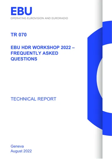 EBU HDR Workshop 2022 - FAQ