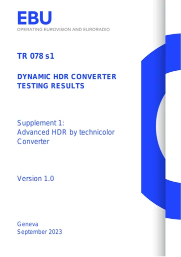 Dynamic HDR Converter Testing: Technicolor