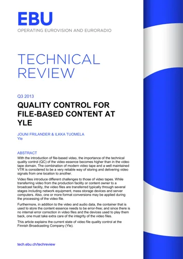 Quality Control for file-based content at Yle