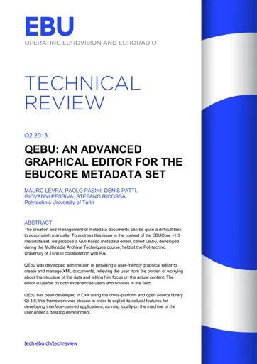 QEbu: An Advanced Graphical Editor for the EBUCore Metadata Set