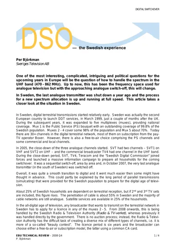 DSO - the Swedish experience