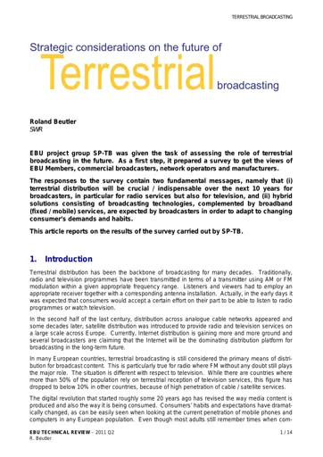 Strategic considerations on the future of terrestrial broadcasting