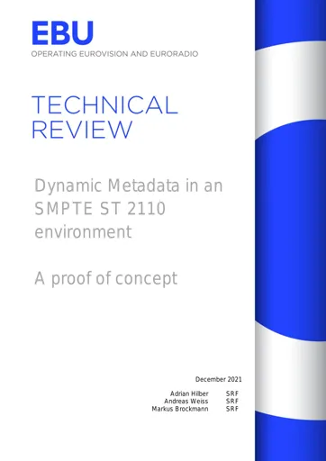Dynamic Metadata in an SMPTE ST 2110 environment