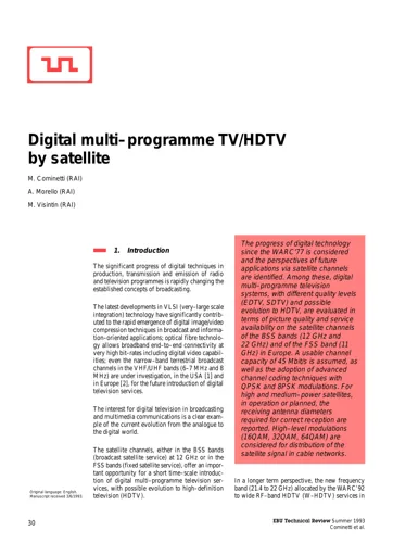Digital multi-programme TV/HDTV by satellite