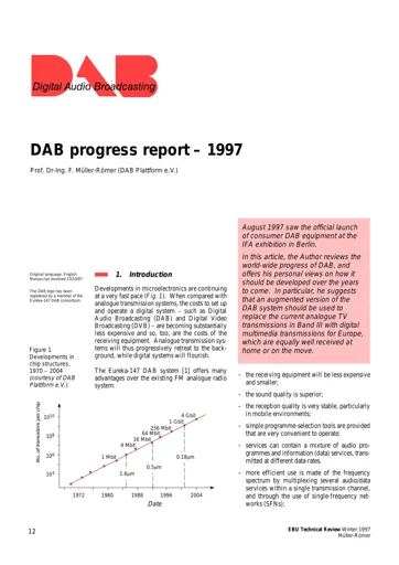 DAB progress report — 1997