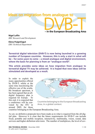 Ideas on migration from analogue to DVB-T – in Europe