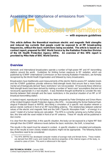Assessing the compliance of emissions from MF broadcast transmitters